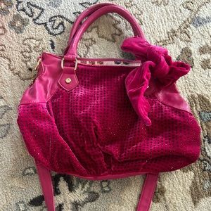 Hot pink betsey Johnson purse. Used. Small wear and tear
